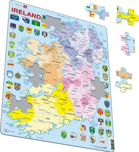 POLITICAL MAP OF Ireland Frame/Board Jigsaw Puzzle 29cm x 37cm (LRS