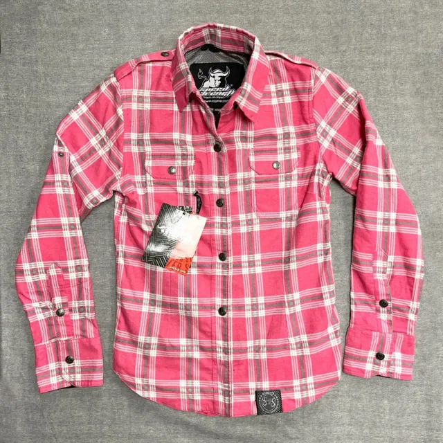 Speed & Strength Smokin Ace Womens Size S Reinforced Moto Flannel Shirt