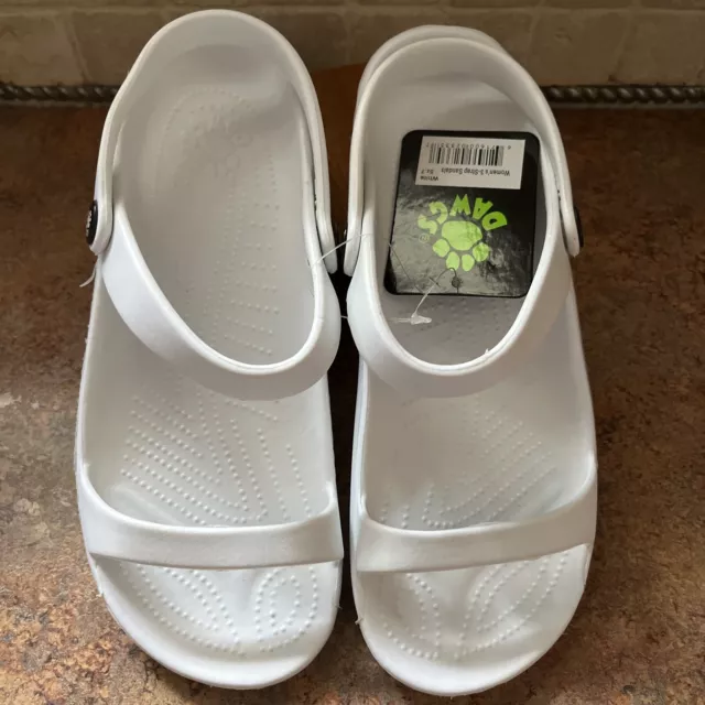 Dawgs Women's 3-Strap Sandals White Size 7 New With Tags
