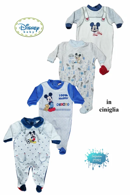 Tutine neonato in ciniglia prima nascita giorno e notte DISNEY MICKEY