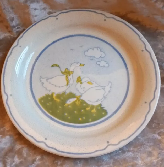 22.5cm Dinner Plate EIT English Ironstone Tableware Geese Ducks Pattern Vintage