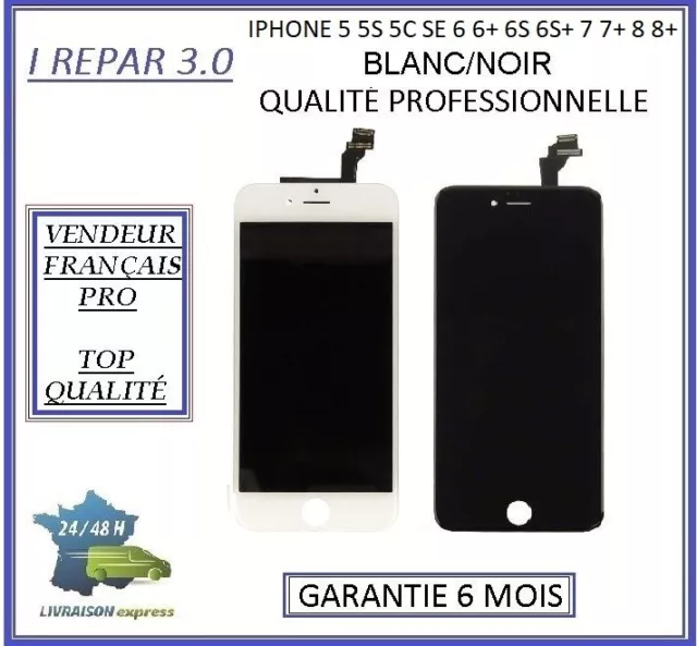 Ecran lcd iPhone X / Noir/Blanc  5S/SE/6/6/plus/6S/6S plus/7 7/plus/8 8 plus