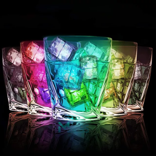 Paquete de 48 codos de hielo LED multicolor para fiestas, bares clubes bebidas 3