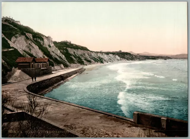 Pyrenees. Biarritz. The Basque Coast.  Vintage PC photochromie, photochrome