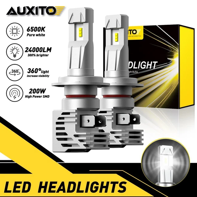 Xenon White Auxito LED High/Low Beam Conversion Kit H7 Bulbs Super Bright 6000K