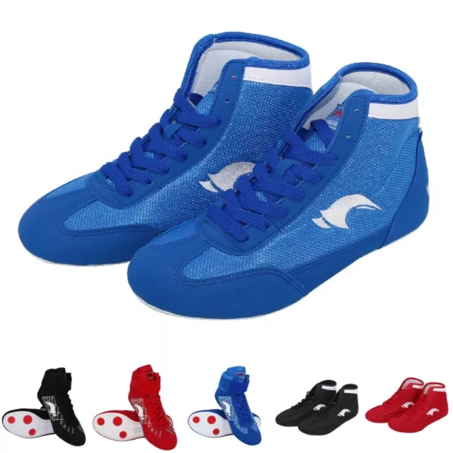 Kids Boxing Shoes Round Toe Wrestling Shoe Girls High Top Training Lightweight