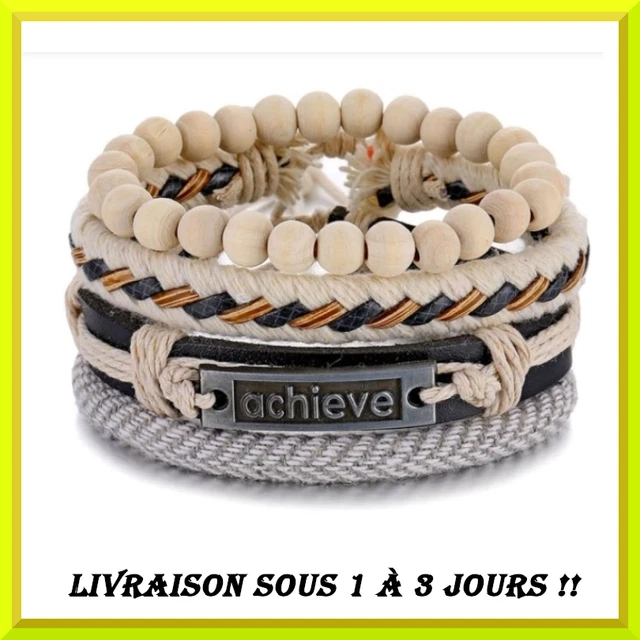 Bracelet en CUIR homme et femme, Vintage nouvelle collection tendance ACHIEVE FR