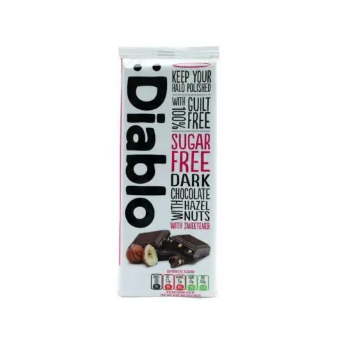 Diablo Sugar Free Dark Chocolate & Hazelnut 85g-6 Pack