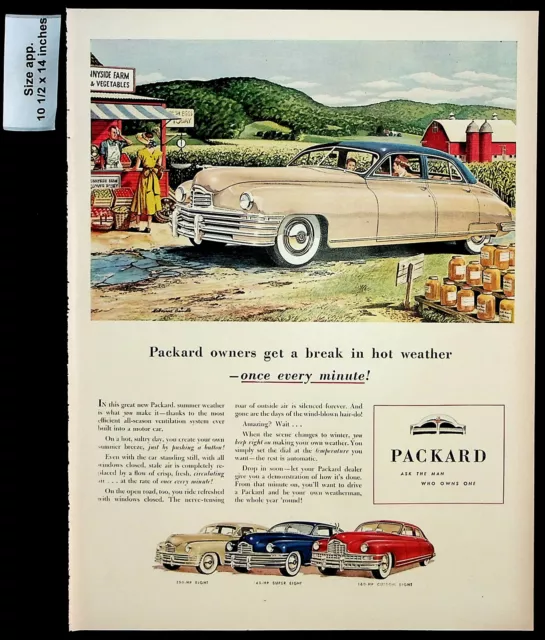 1948 Packard Car Owners Hot Weather Eight Super Custom Vintage Print Ad 28907
