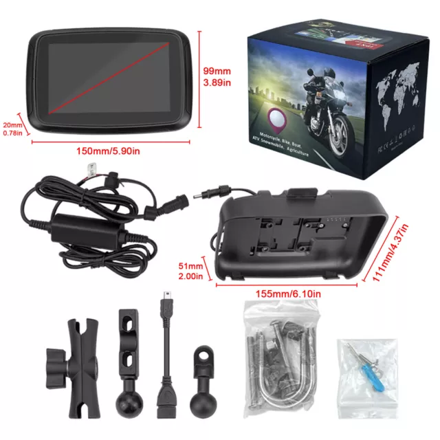 Portable 5 inch Wireless Apple Carplay Android For Motorcycle Navigator Monitor