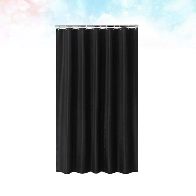 1 pieza cortina de ducha monocromática negra impermeable baño poliéster