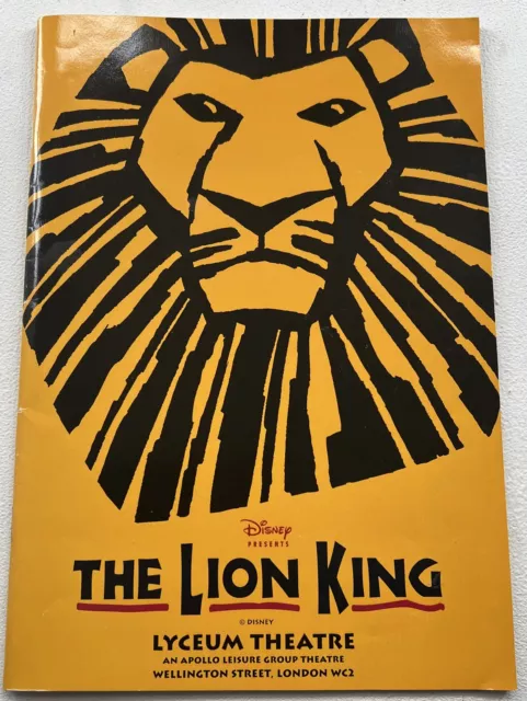 Musical The Lion King Programme 2000/2001 at The Lyceum Theatre.