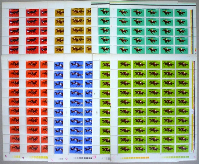 100 x Rumänien Romania 1974 Mi. 3182-87 ** MNH Pferderennen Horse Mi. 450,-€ /6x