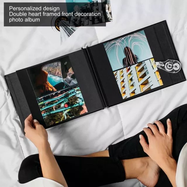 Álbum de fotos con marco de doble corazón decoración frontal álbum de recortes para libros de visitas Bgs