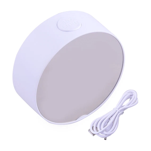 Round LED Digital Alarm Snooze Clock Display Battery Operated USB Cable Acc 2