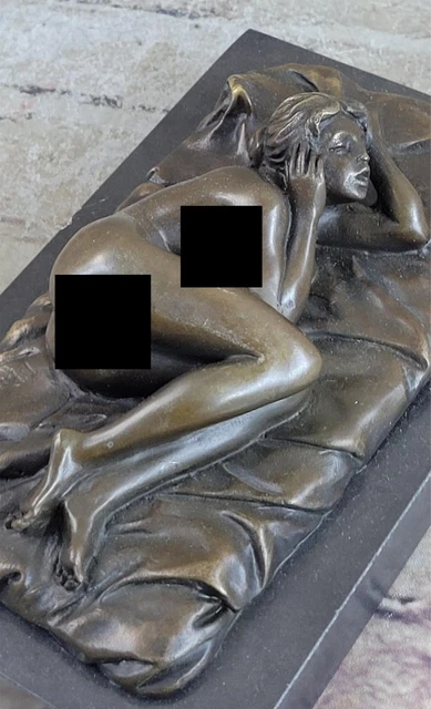 2 Pièces Original Signé La Un Couple Statue Bronze Figurine Sculpture Fonte Art
