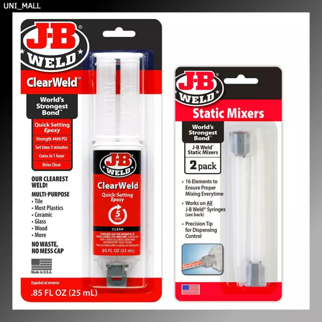 J-B Weld 50112 Clearweld Résine & Statique Mixeurs Kit