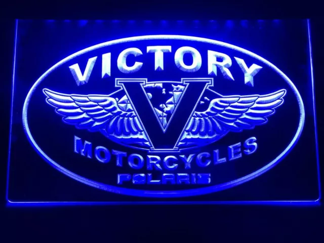 Victory Motorrad Bierbar Pub Club LED Neon Light Sign Geschenk Dekor Größe...