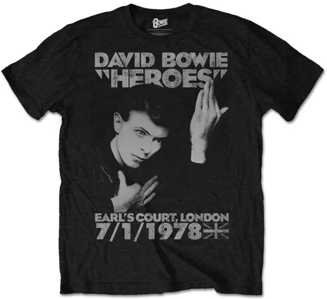 David Bowie 'Heroes Earl's Court 1978' (Noir) T-Shirt