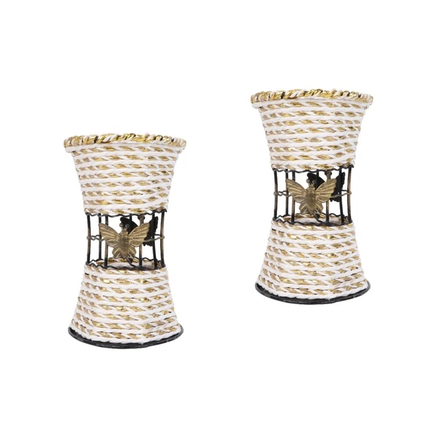 Cesto In Rattan Per Fiori Fatto A Mano - Decorazione Rustica Per Matrimoni, Tavoli E Casa - Con Fiocco - Foto 8