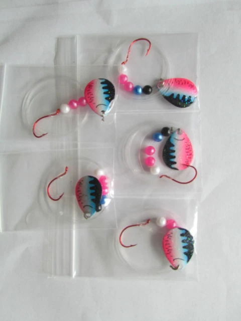 5 Spinner Rigs Leech Minnow Crawler Harness Walleye, Bass, Pike Colorado Blades