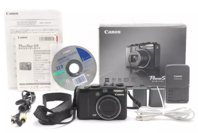 [Near MINT w/Box] Canon PowerShot G9 12.1 MP Digital Camera Black  Japan