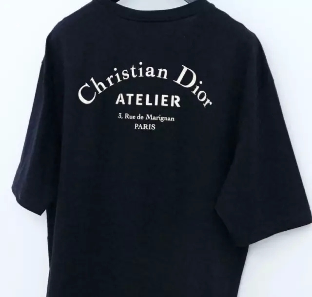 DIOR HOMME ATELIER Neuf Véritable T-shirt Homme Noir Christian 