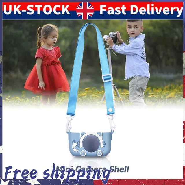 Portable Mini Cartoon Camera Cover Adjustable Silicone Shell (Blue Cat)