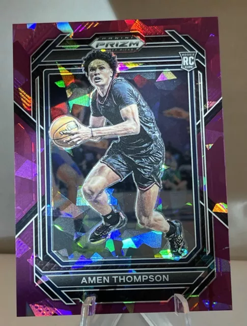 🔥 Amen Thompson -2023 Prizm Draft Picks Purple Cracked Ice #'d/149 Rockets 🔥