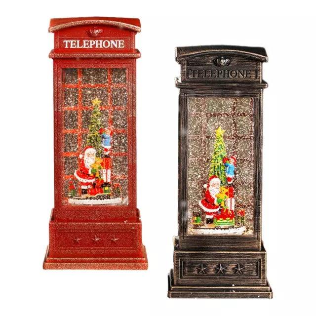 Weihnachts Schneekugel mit Musik und Licht, Telefonzellen Figur, dekorative