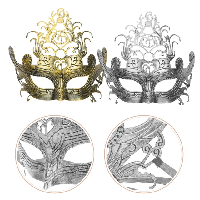 2 piezas máscaras venecianas Mardi Gras Halloween máscara juego de rol disfraz máscara facial