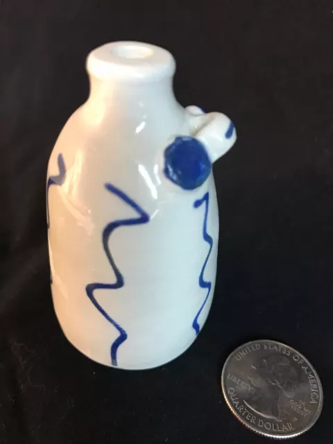 MINIATURE WHITE STONEWARE COOKING OIL/VINEGAR JUG 1:6 SCALE No.930 by Johanson