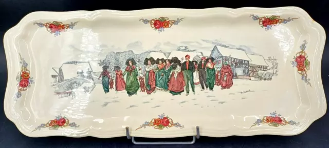 FAÏENCE SARREGUEMINES OBERNAI H LOUX LORRAINE PLAT A CAKE 42 x 17 cm