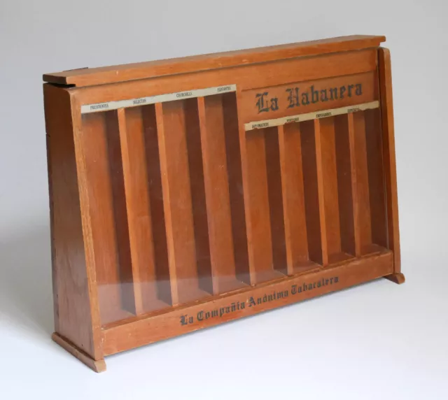 Holz Kiste Box Zigarren Display Vitrine Verkaufsständer La Habanera vintage alt