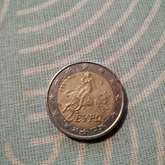 Pièce De 2 Euros Grèce 2002 Rare – Avec S Dans L'étoile, Monnaie Euro Collection