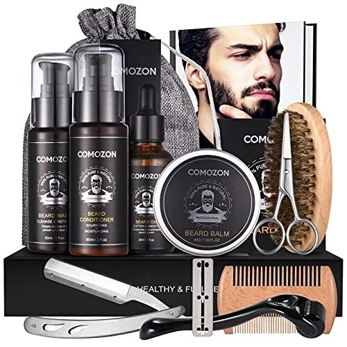 Kit Cura Barba UomoComozon 12 in 1 Kit Barba Uomo Professionale Prodotti Barb...
