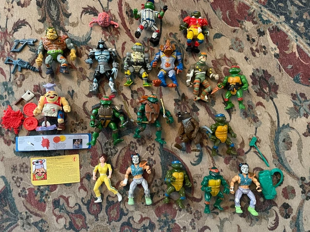 Vintage Teenage Mutant Ninja Turtles (TMNT) 19 Action Figure Lot ReadDescription