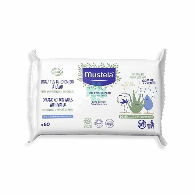 Lingettes To Cotton Water Mustela 1992055 60 ml [60 uds]