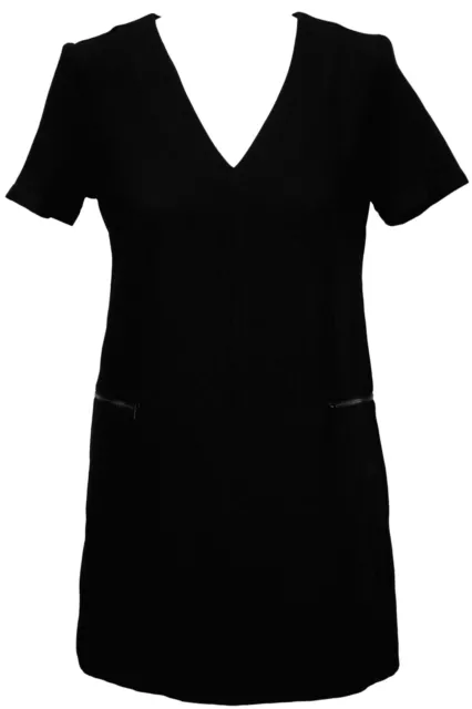 Topshop Damen Kleid Gr. 36 (UK10) Schwarz Shiftkleid Shirtkleid Dress Minikleid