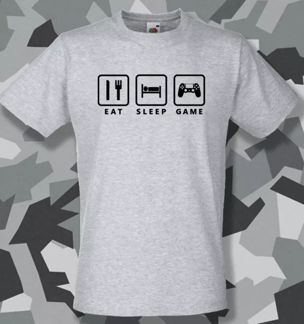 Eat Sleep Game Playstation Version T-shirt uomo giocatore giocatore regalo compleanno argilla