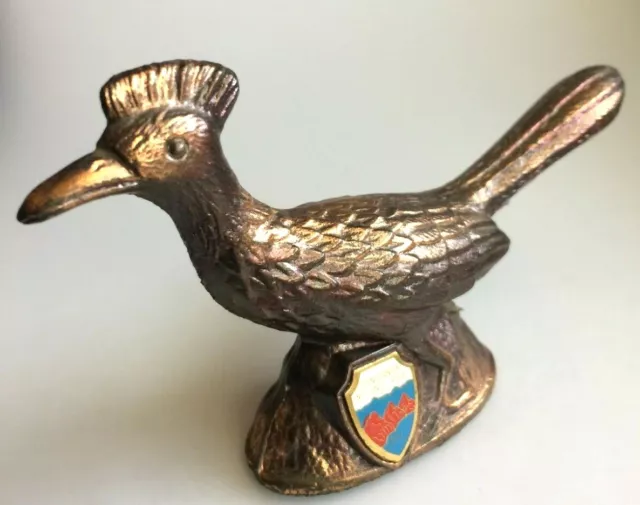 Copper Roadrunner Grand Canyon Souvenir Paperweight Metal Figurine