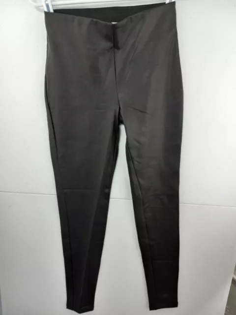 MNG Mango Women's XS Black Faux Leather Ankle Leggings NWT