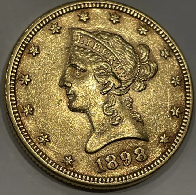 1898 -TEN ($10) DOLLAR EAGLE - 90% GOLD - 812,130 MINTAGE - 16.718 grams