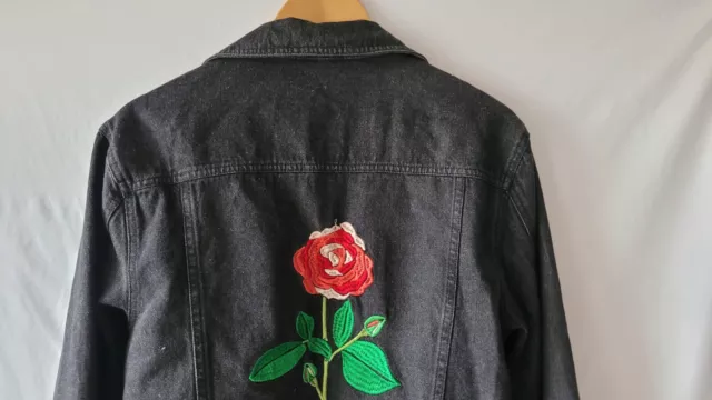 Disney Beauty And The Beast Black Denim Jacket - Large - Stitching Default 2