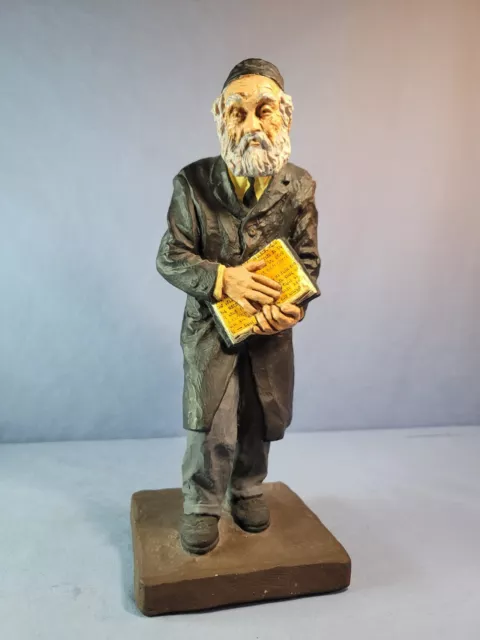 Jewish Man Holding Torah Book RARE Sculpture 1973 KAPLAN Limited Judaica Art