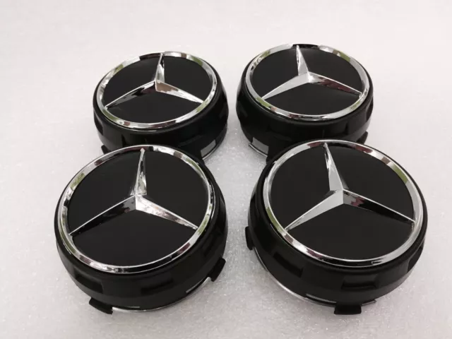 Cache-moyeu Noir Mat Etoile Mercedes-Benz