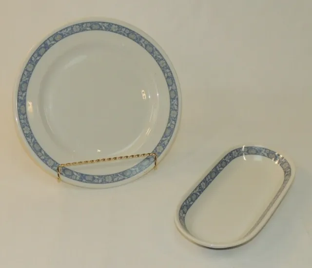 Syracuse China Set Lot VTG Dish-ware Plates Restaurant Ware OPCO Fine Floral Blu