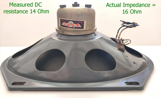 ELAC Alnico Elliptical 16 Ohm loud Speaker 50's 60's Selmer guitar Valve amp 3
