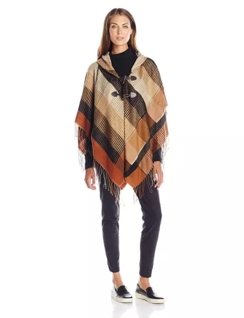 New Collection XIIX Women's Mini Plaid Ruana with Closure nwt $58 Tags