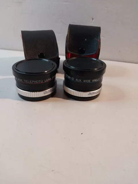 Star-D Aux. Lens Lot Of 2 Telephoto/  Wide angle